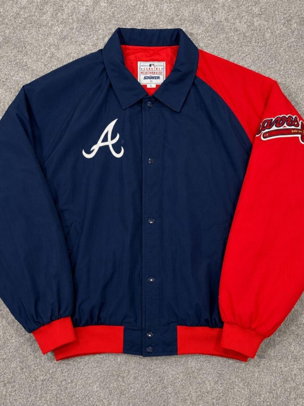 Vintage Atlanta Brave Starter Windbreaker Button Down Jacket